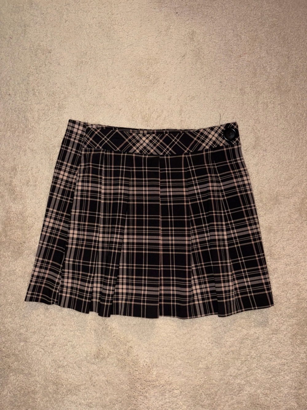 Joe Benbasset Black and Pink Plaid Pleated Mini Skirt